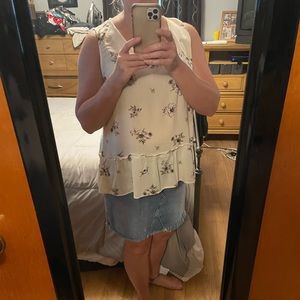 Sleeveless v neck top